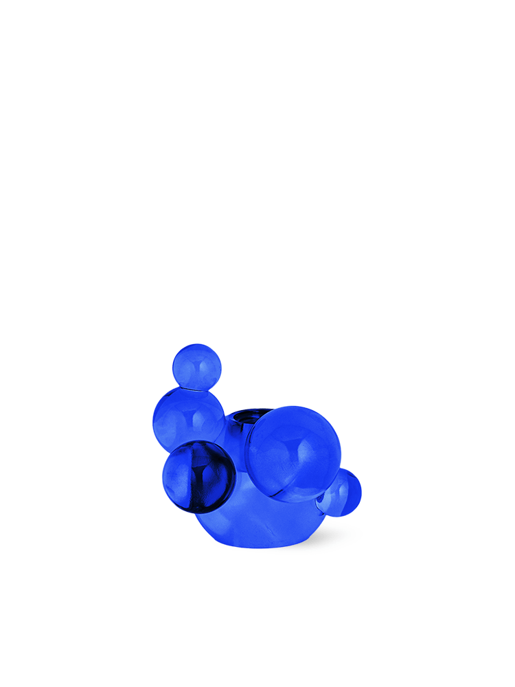 Bubble candle holder, blue