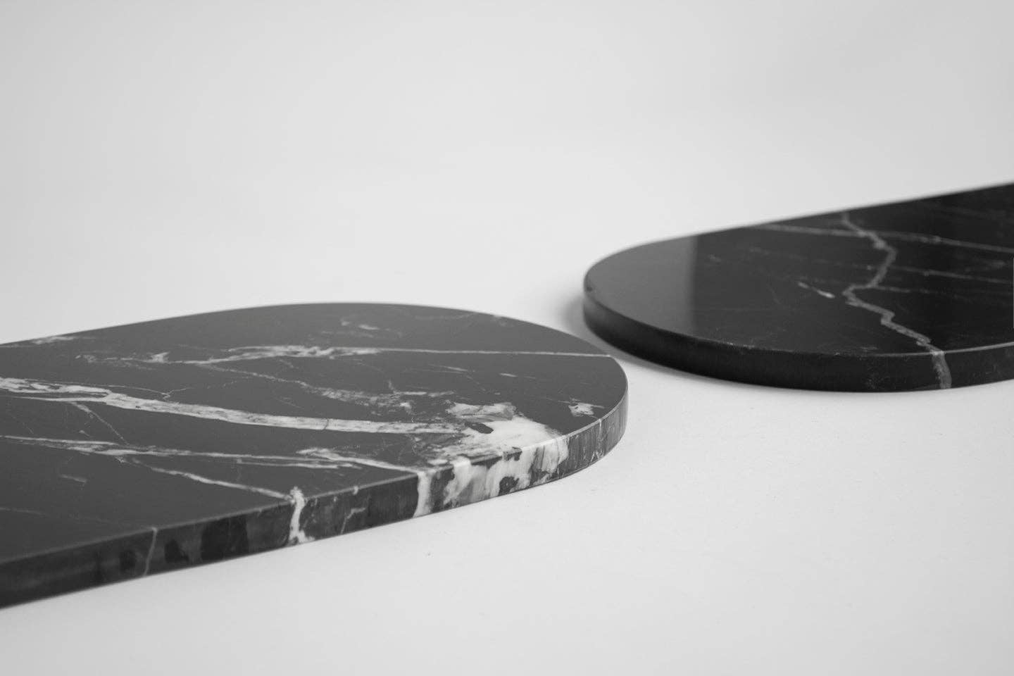 BLACK MARBLE ARCHED PLATTER