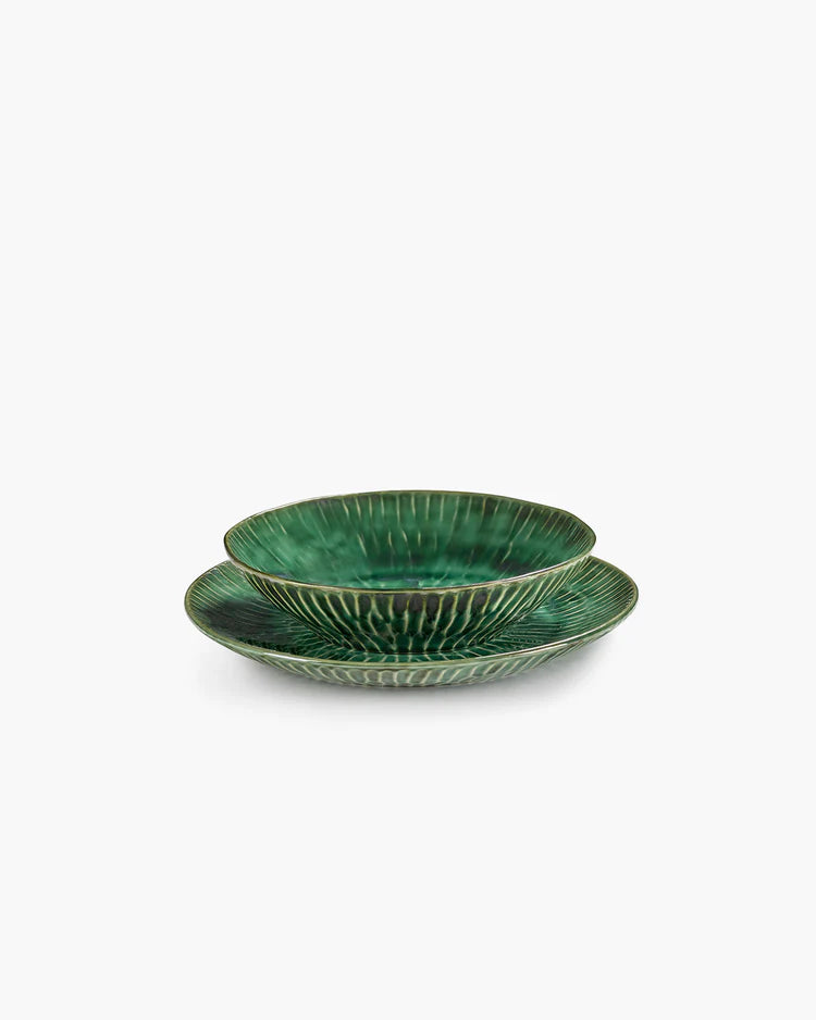 Serving Platter S Green Verde Lanza (set 2)