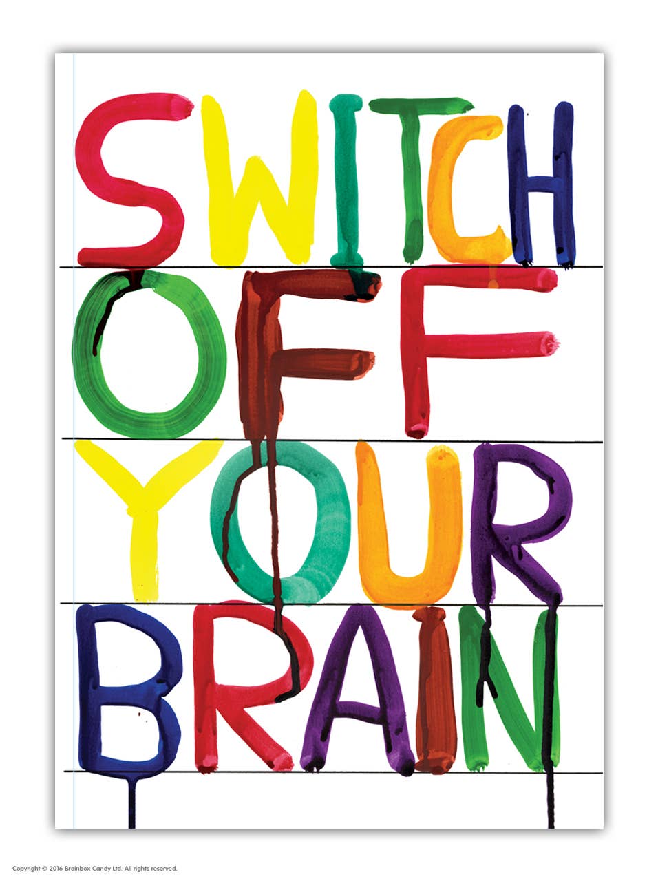 Funny Gift - David Shrigley A6 Notebook - Switch Off Brain