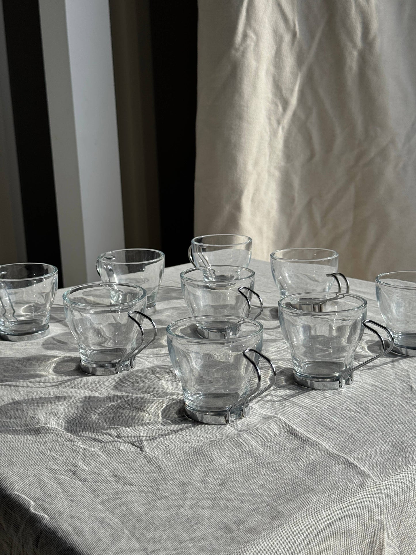 Set of 9 vintage Italian cups with metal handles