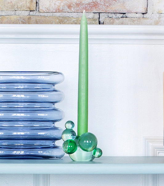 Bubble candle holder, green