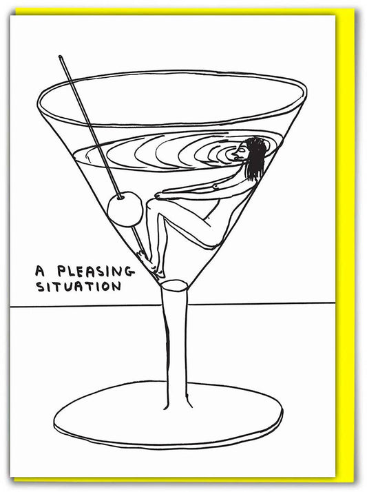 Funny Greetings Card By David Shrigley - Pleasing Situation