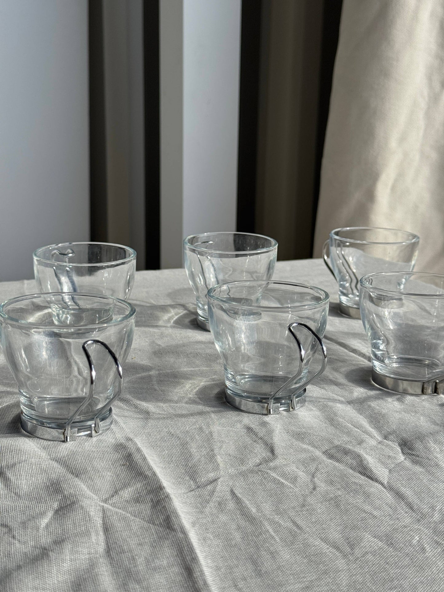 Set of 9 vintage Italian cups with metal handles