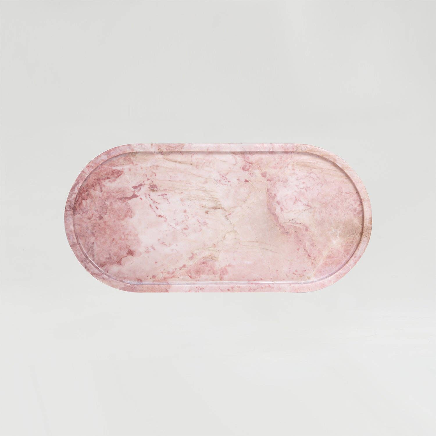 Pink Marble Oval Tray
