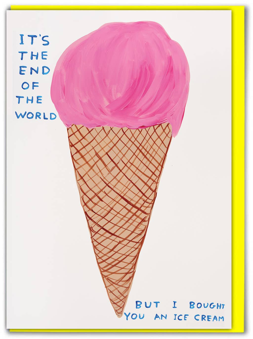 Funny Greetings Card By David Shrigley - End Of The World