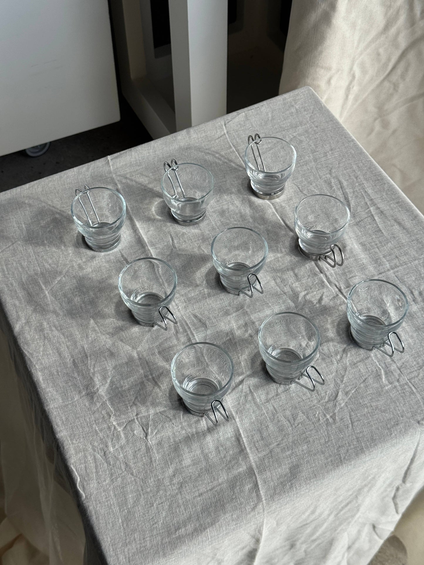 Set of 9 vintage Italian cups with metal handles