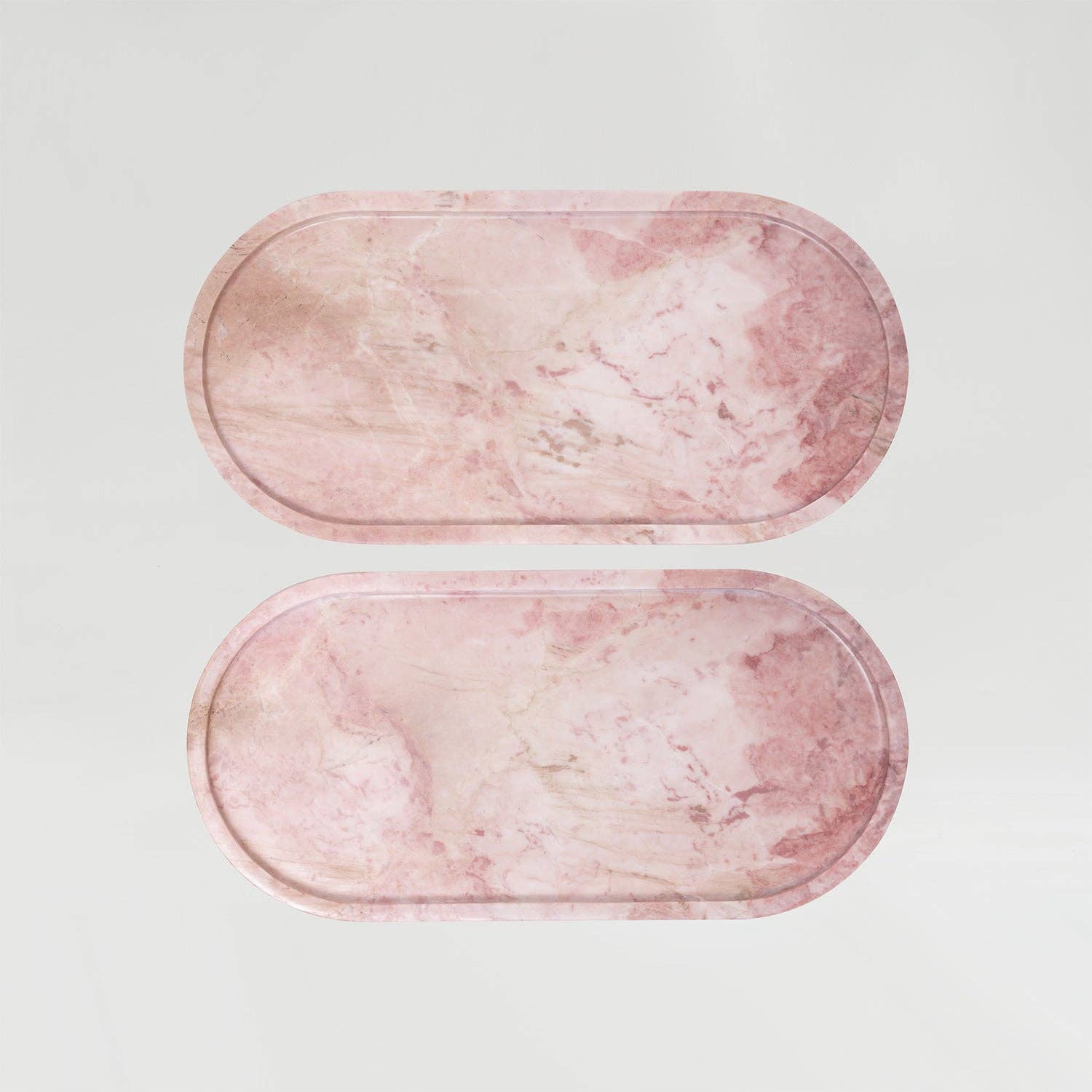 Pink Marble Oval Tray