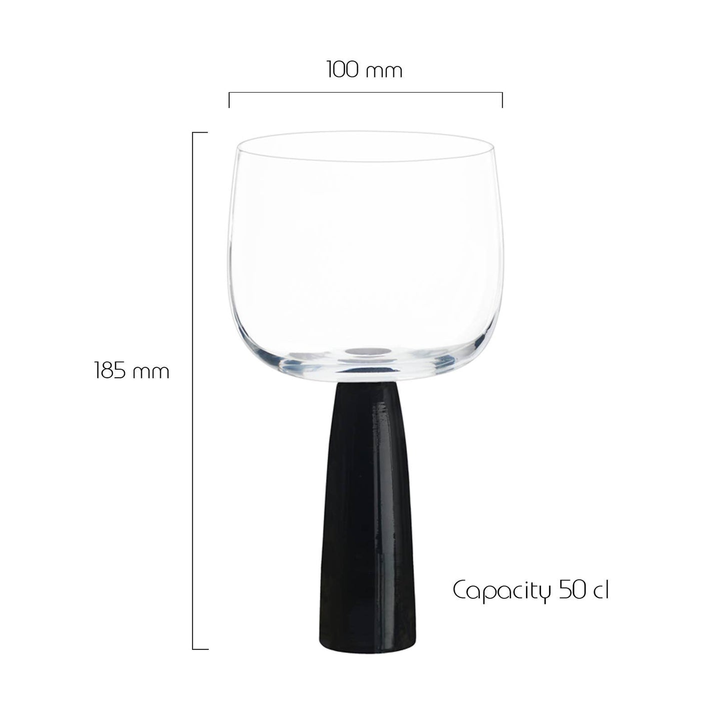 Set of 2 Oslo Gin Glasses Black