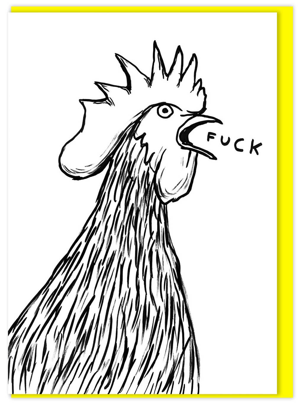 Funny Greetings Card By David Shrigley - Cockerel Fuck