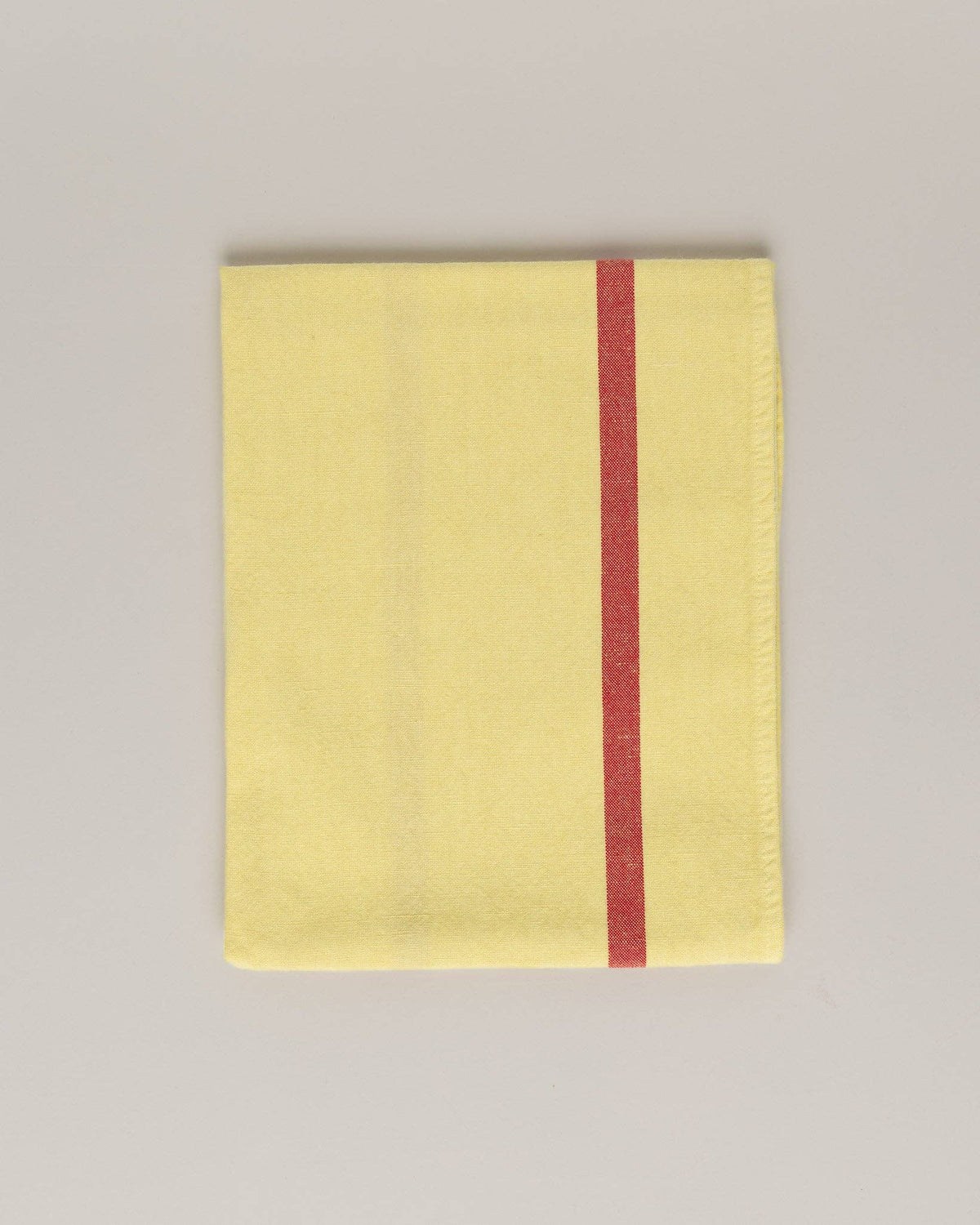 Linen-cotton tea towel: Chalk / Pink and red stripes