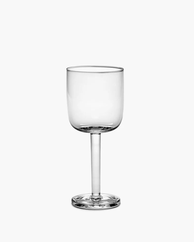 White wine glass straight transparent Base