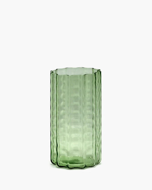 Vase No.1 Green Transparent Waves