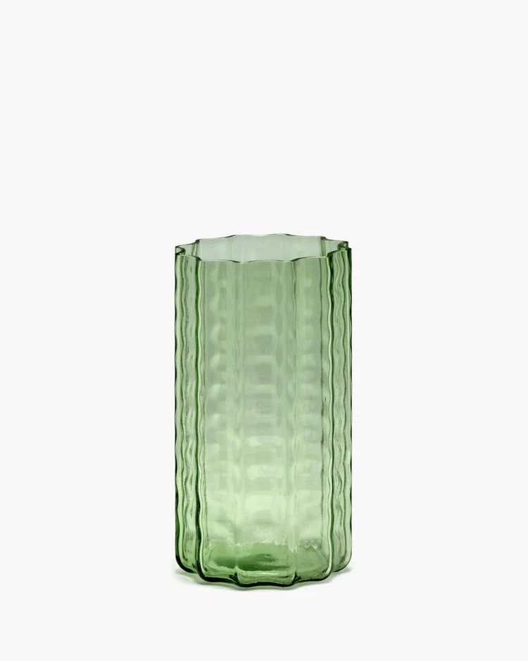 Vase No.1 Green Transparent Waves