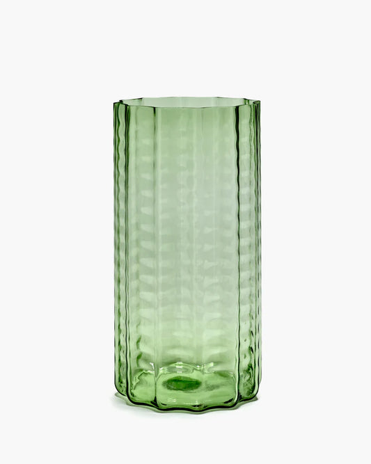 Vase No.3 Green Transparent Waves