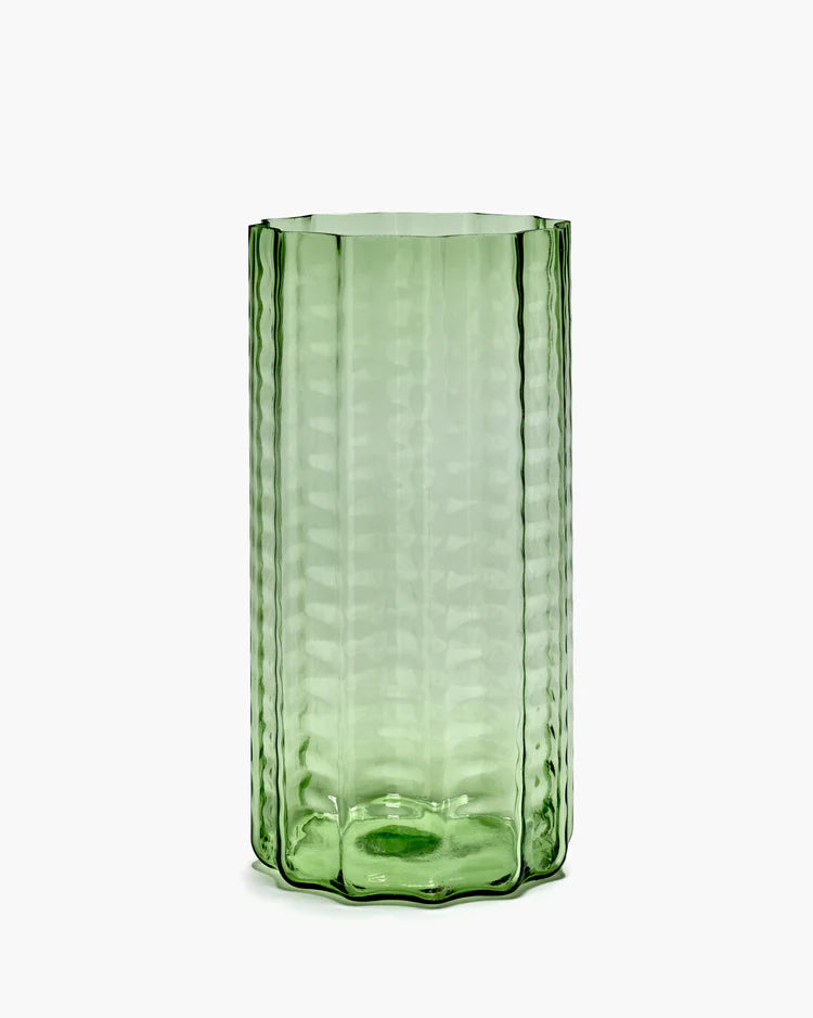 Vase No.3 Green Transparent Waves