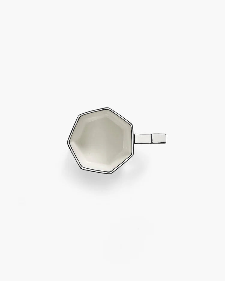 Set of two tea cups white - black Carte Blanche