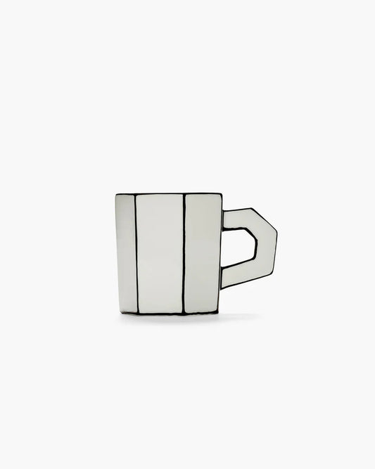 Set of two tea cups white - black Carte Blanche