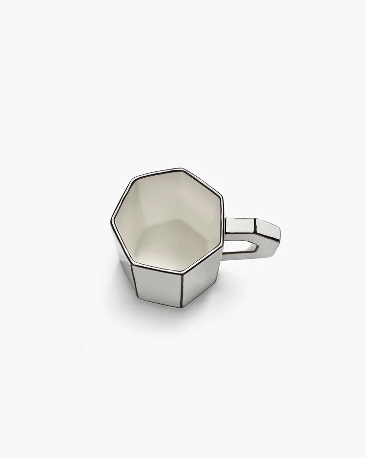 Set of two tea cups white - black Carte Blanche