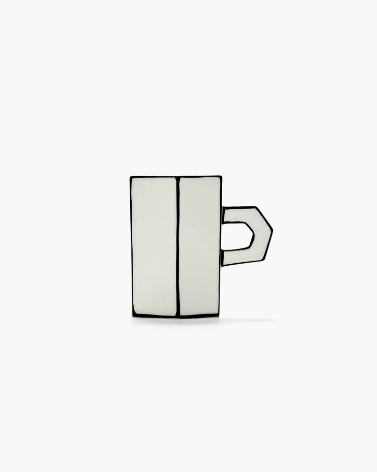 Set of two Double espresso glasses  white - black Carte Blanche