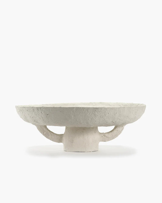 Earth Bowl L white paper mache