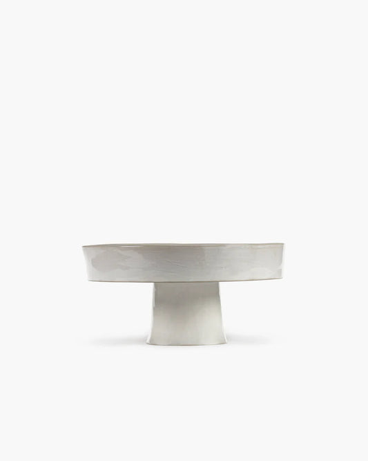 Deep plate on foot L off-white La Mère