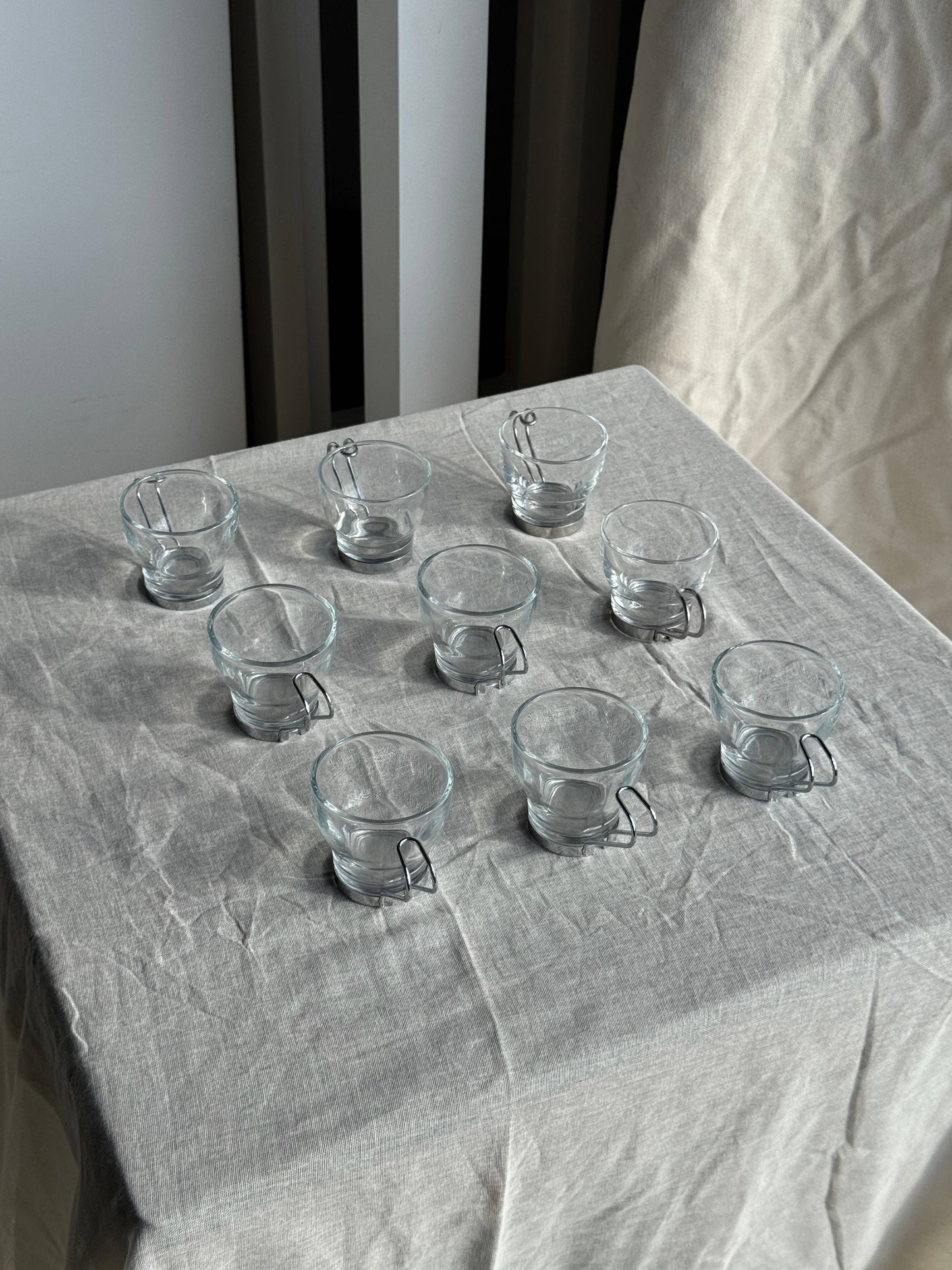 Set of 9 vintage Italian cups with metal handles