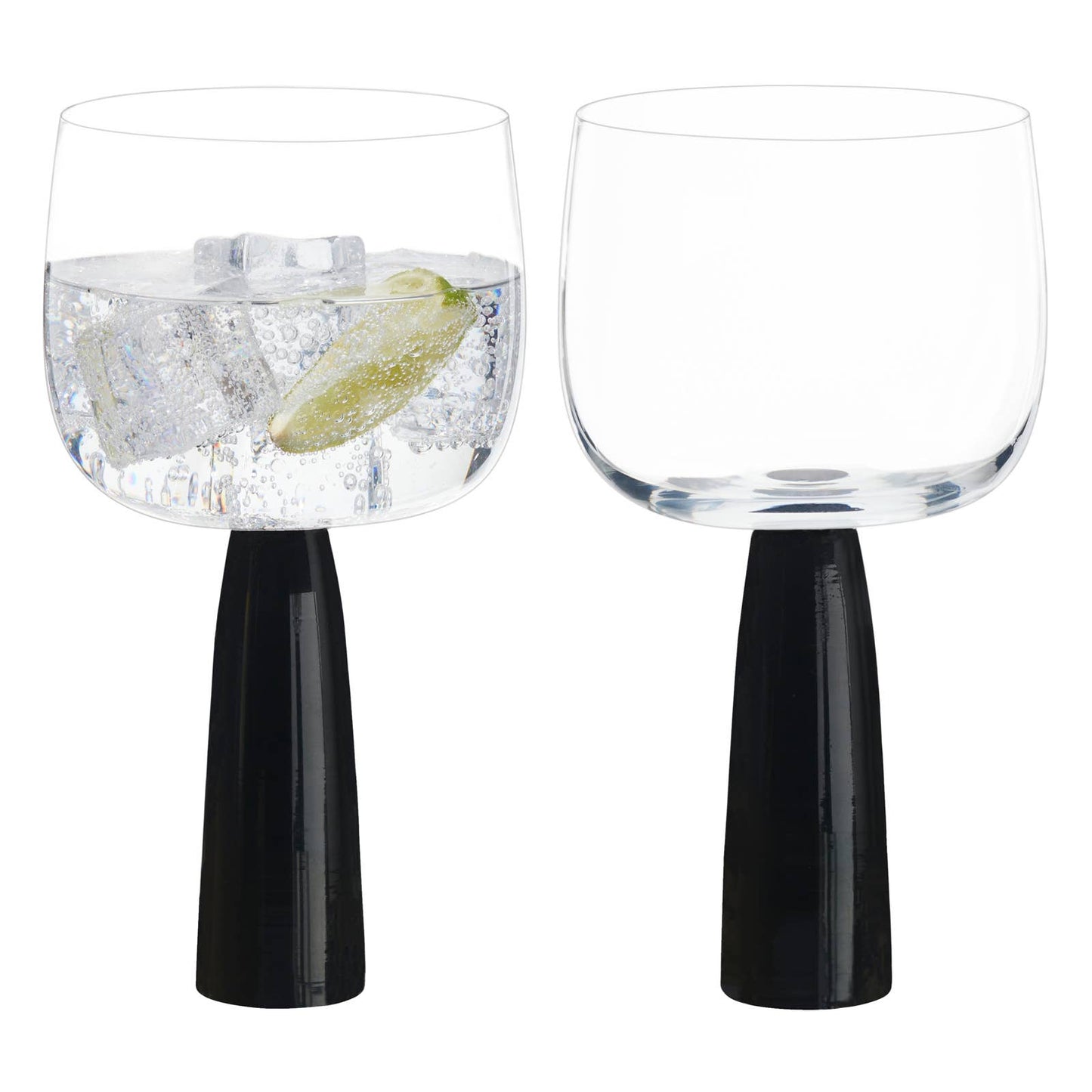 Set of 2 Oslo Gin Glasses Black