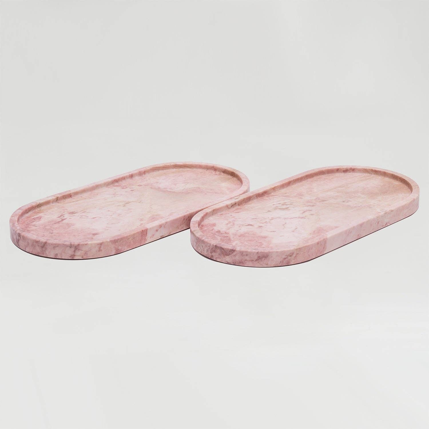 Pink Marble Oval Tray