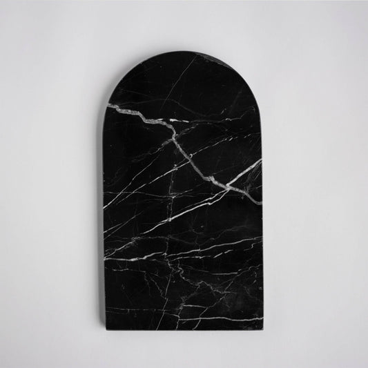 BLACK MARBLE ARCHED PLATTER