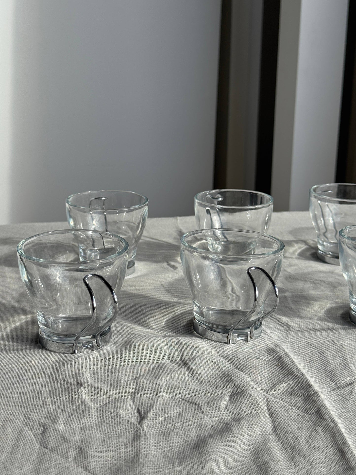 Set of 9 vintage Italian cups with metal handles