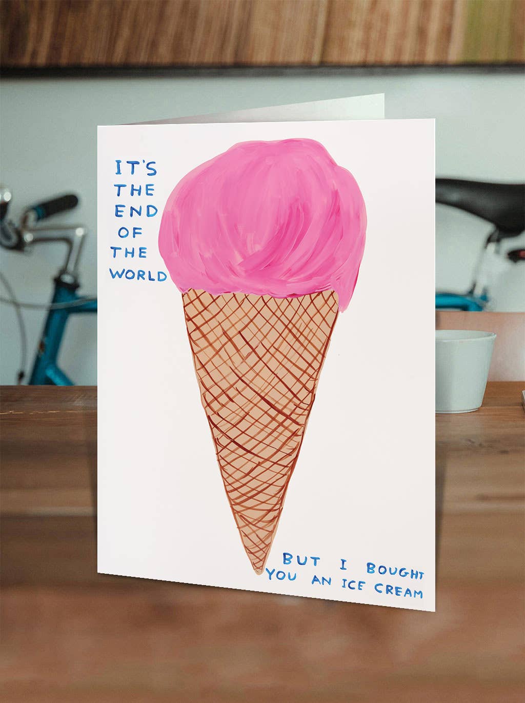 Funny Greetings Card By David Shrigley - End Of The World