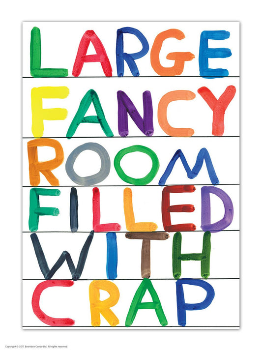 Funny A6 Art Postcard By David Shrigley - Large Fancy Room