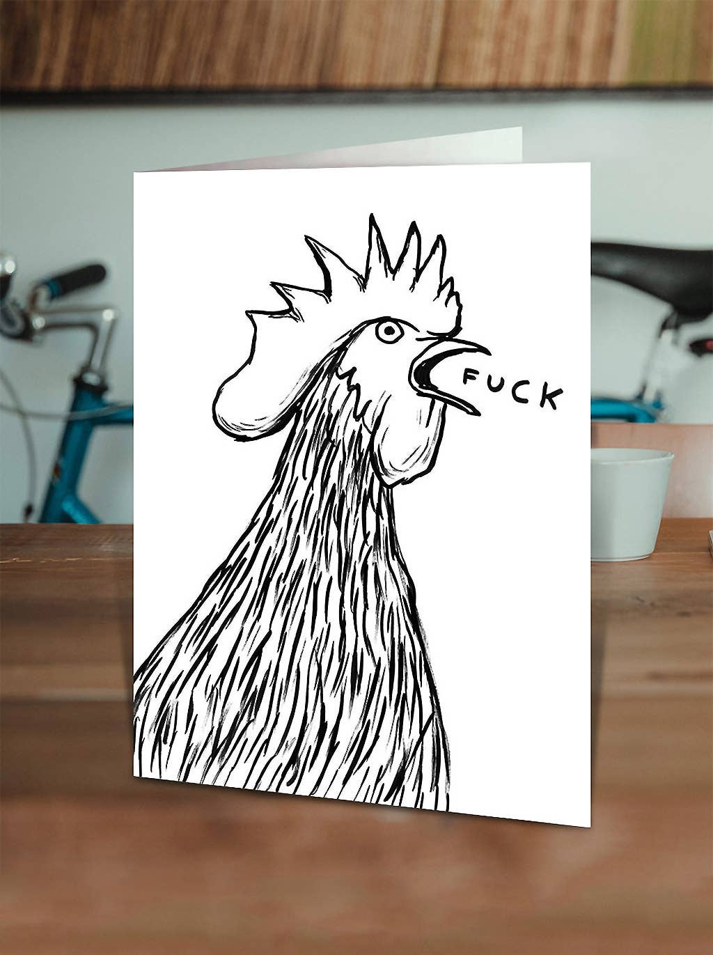 Funny Greetings Card By David Shrigley - Cockerel Fuck
