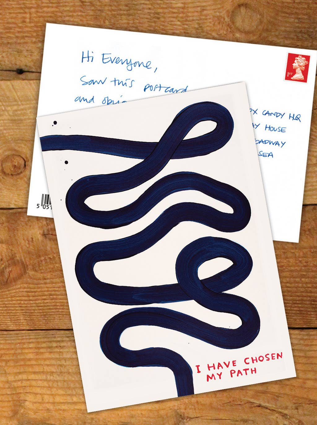 Funny A6 Art Postcard By David Shrigley - Chosen My Path