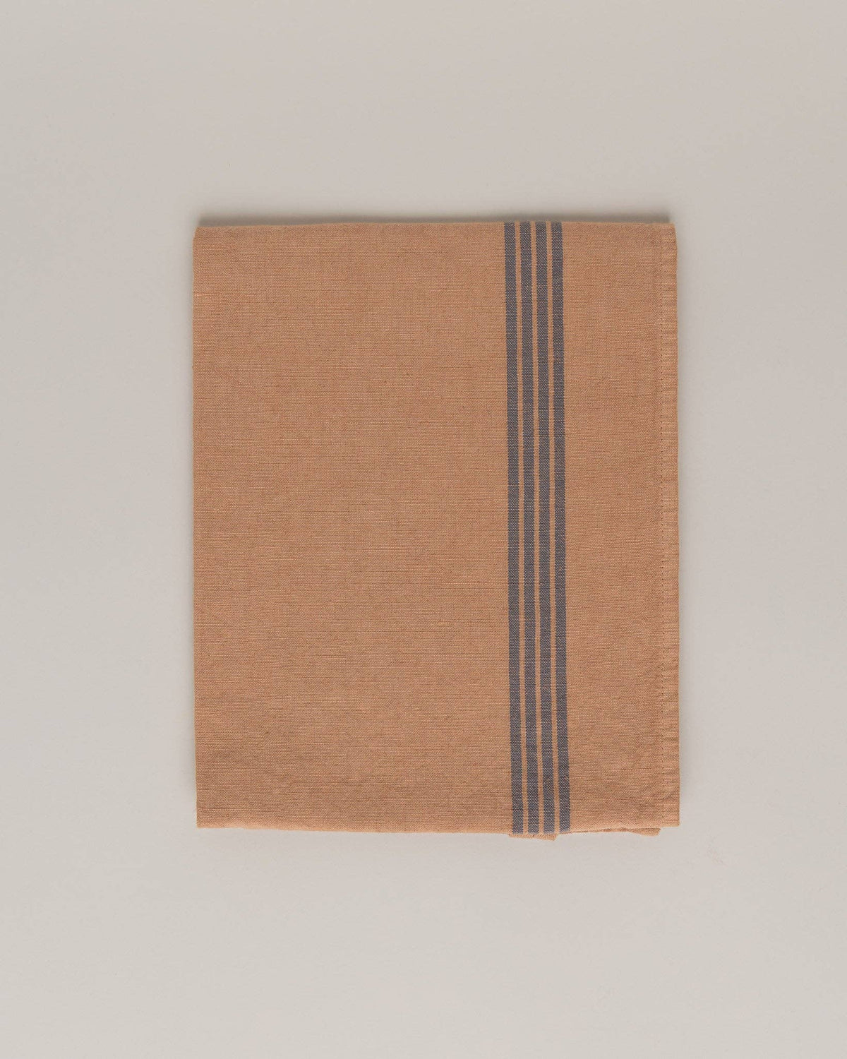 Linen-cotton tea towel: Chalk / Pink and red stripes