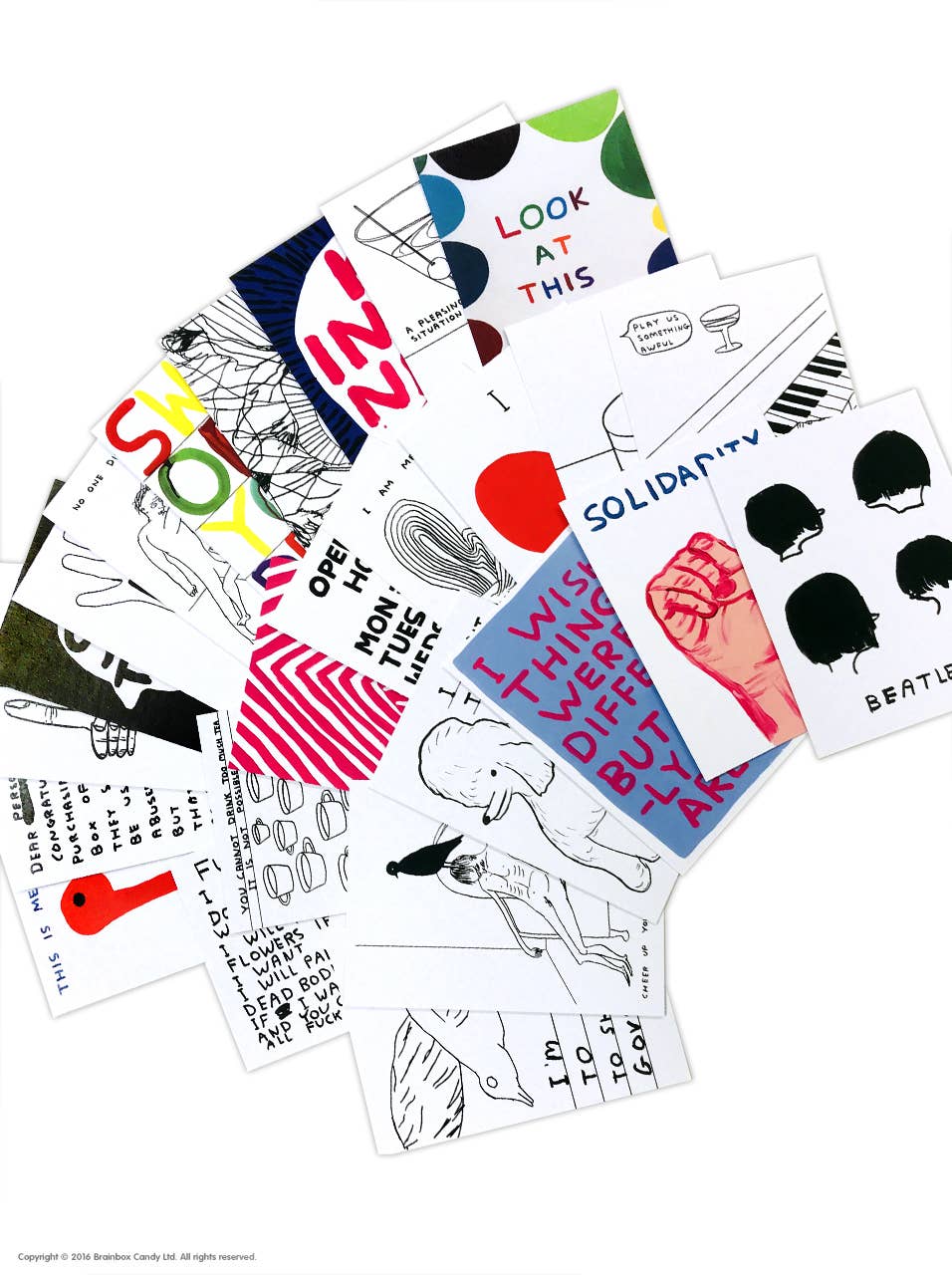 Funny Gift - 24 x David Shrigley Postcards Boxed (Set 1)