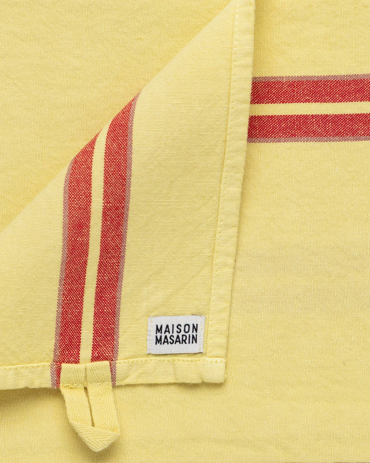 Linen-cotton tea towel: Grenade / Red stripe