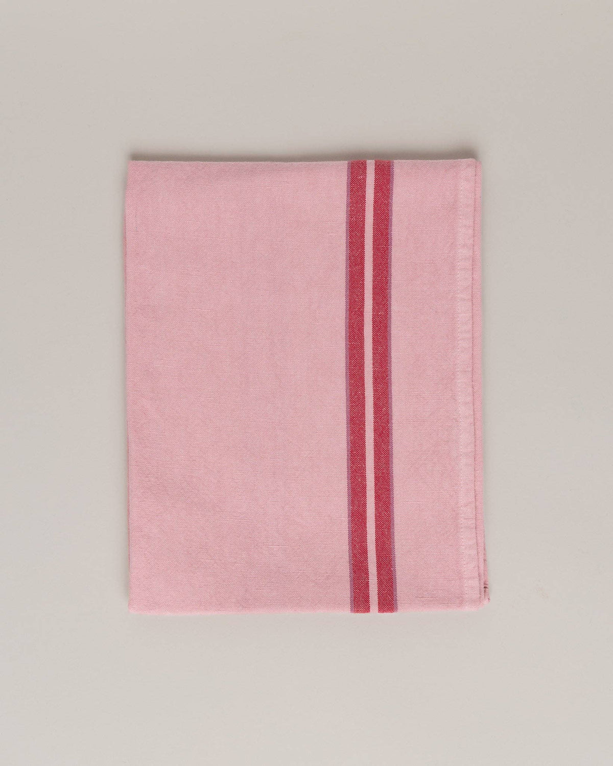 Linen-cotton tea towel: Ballerina / Pink and red stripes