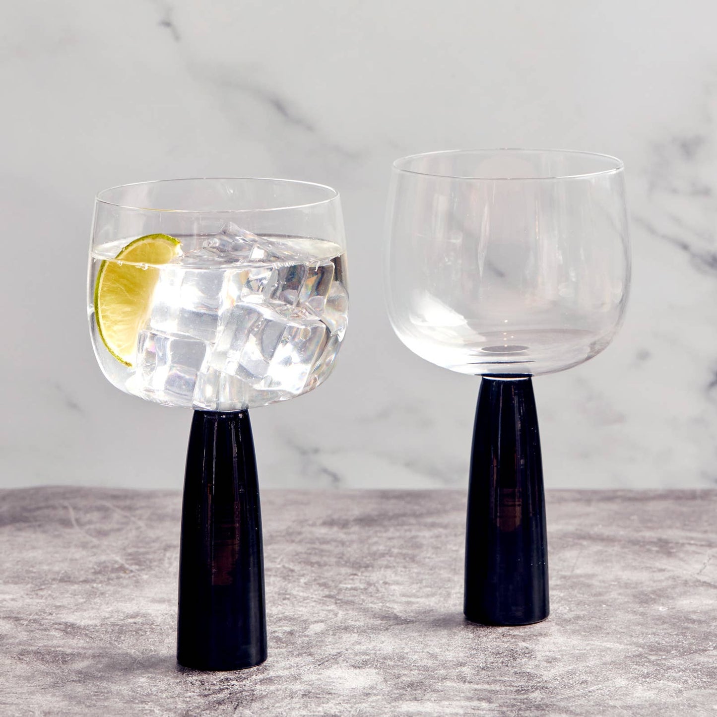 Set of 2 Oslo Gin Glasses Black