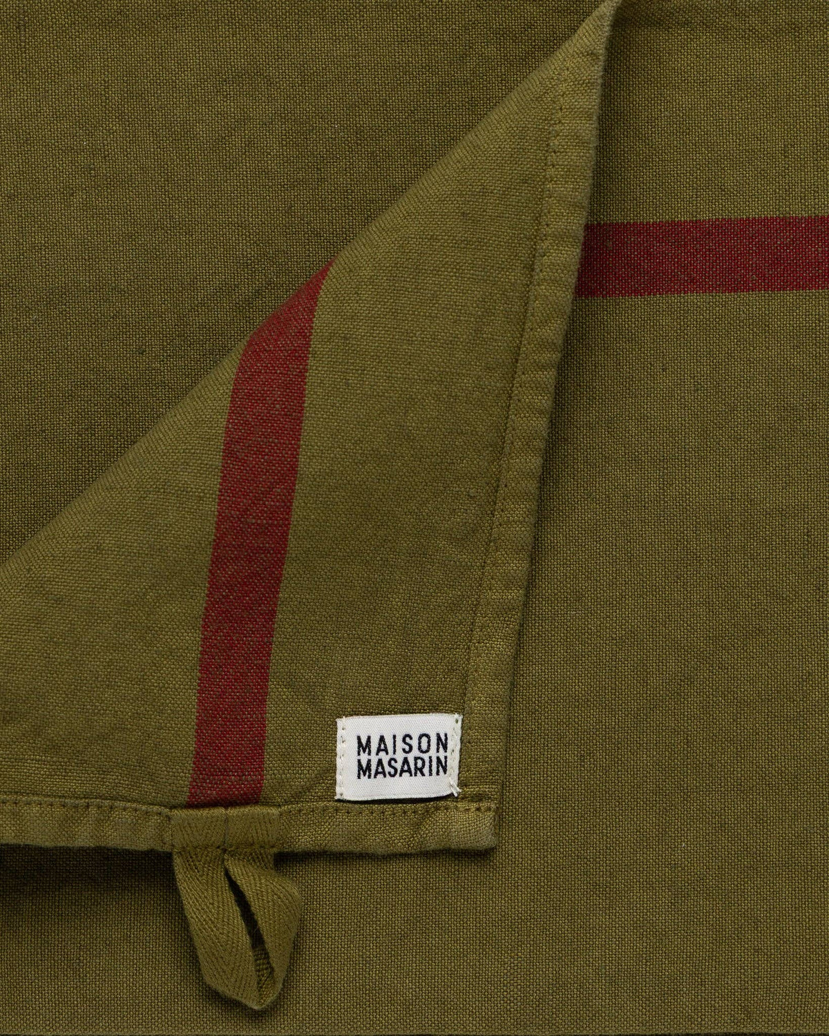 Linen-cotton tea towel: Grenade / Red stripe